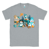 Heather Grey winter snowman coffee cups Classic Tee - AdoDesignShop
