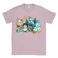 Lilac winter snowman coffee cups Classic Tee - AdoDesignShop