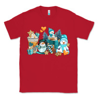 Red winter snowman coffee cups Classic Tee - AdoDesignShop