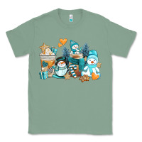 Sage winter snowman coffee cups Classic Tee - AdoDesignShop