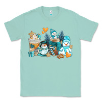Seafoam winter snowman coffee cups Classic Tee - AdoDesignShop
