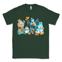 Sports Green winter snowman coffee cups Classic Tee - AdoDesignShop