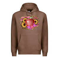 Chestnut apple sunflower back to school background Premium Hoodie - AdoDesignShop