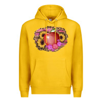 Lemon apple sunflower back to school background Premium Hoodie - AdoDesignShop