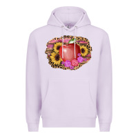 Lilac apple sunflower back to school background Premium Hoodie - AdoDesignShop