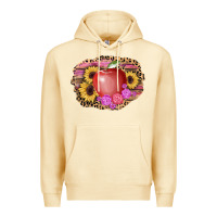 Pina Colada apple sunflower back to school background Premium Hoodie - AdoDesignShop