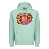 Seafoam apple sunflower back to school background Premium Hoodie - AdoDesignShop