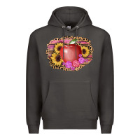 Smoke apple sunflower back to school background Premium Hoodie - AdoDesignShop