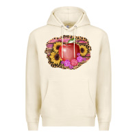 Tofu apple sunflower back to school background Premium Hoodie - AdoDesignShop