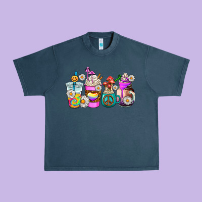 Hippie Coffee Cups Urban Heavy Tee Designed By Adodesignshop