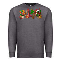 Charcoal Heather Personalized Christmas Themed Premium Sweatshirt - NancyCooperArtShop