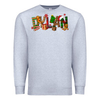 Heather Grey Personalized Christmas Themed Premium Sweatshirt - NancyCooperArtShop