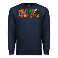 Navy Personalized Christmas Themed Premium Sweatshirt - NancyCooperArtShop