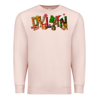 Pale Pink Personalized Christmas Themed Premium Sweatshirt - NancyCooperArtShop