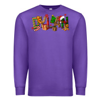 Purple Personalized Christmas Themed Premium Sweatshirt - NancyCooperArtShop
