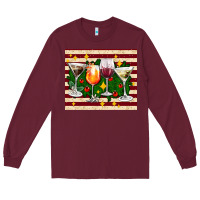 Burgundy Christmas cocktail Long Sleeve Tee - AdoDesignShop