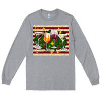 Heather Grey Christmas cocktail Long Sleeve Tee - AdoDesignShop