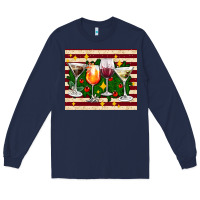Navy Christmas cocktail Long Sleeve Tee - AdoDesignShop