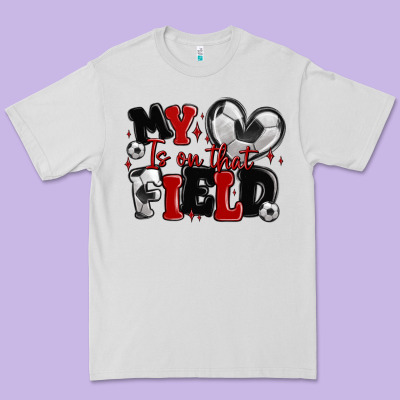 Premium Tee my heart is on that field soccer