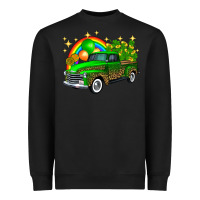 Black st patricks shamrock gold rainbow balloon candy truck Heavyweight Sweatshirt - FaDigitalArtStudio