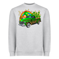 Heather Grey st patricks shamrock gold rainbow balloon candy truck Heavyweight Sweatshirt - FaDigitalArtStudio