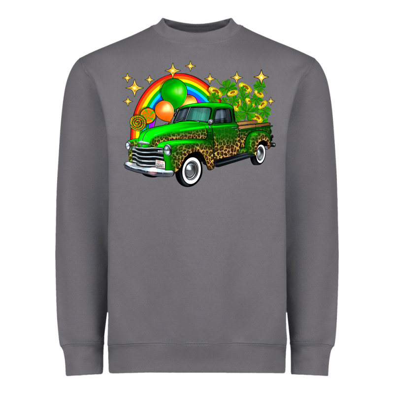 St Patricks Shamrock Gold Rainbow Balloon Candy Truck Heavyweight Sweatshirt by FaDigitalArtStudio | Teevron