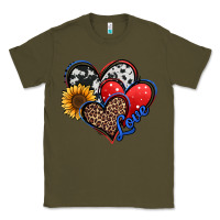 Army Green 4th of july american hearts Classic Tee - Jasminsmagicworld