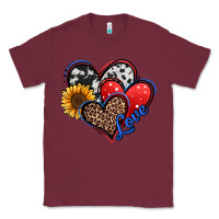 Burgundy 4th of july american hearts Classic Tee - Jasminsmagicworld