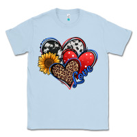 Dusty Blue 4th of july american hearts Classic Tee - Jasminsmagicworld