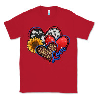 Red 4th of july american hearts Classic Tee - Jasminsmagicworld