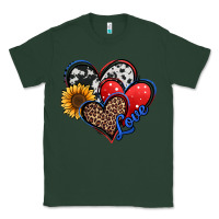 Sports Green 4th of july american hearts Classic Tee - Jasminsmagicworld