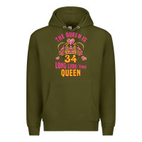 Army Green the queen is 34 long live the queen Premium Hoodie - Jasminsmagicworld