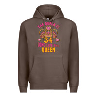 Coffee the queen is 34 long live the queen Premium Hoodie - Jasminsmagicworld