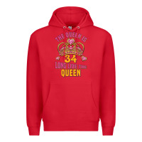 Red the queen is 34 long live the queen Premium Hoodie - Jasminsmagicworld