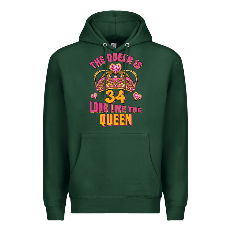 The Queen Is 34 Long Live The Queen Premium Hoodie by Jasminsmagicworld | Teevron