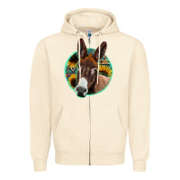 Sandshell aztec backsground donkey Zipper Hoodie - Jasminsmagicworld