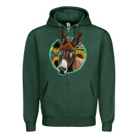 Sports Green aztec backsground donkey Zipper Hoodie - Jasminsmagicworld