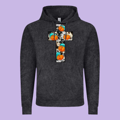 Pumpkin Cross Vintage Hoodie Designed By Jahusdesignshop