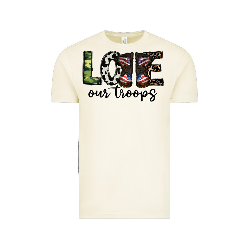 Love Our Troops Vintage Tee by CowhideDigitalArt | Teevron
