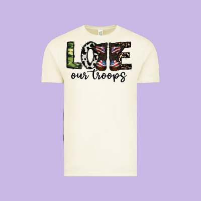Love Our Troops Vintage Tee Designed By Cowhidedigitalart