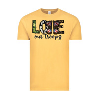 Vintage Mustard love our troops Vintage Tee - CowhideDigitalArt