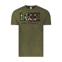 Vintage Olive love our troops Vintage Tee - CowhideDigitalArt