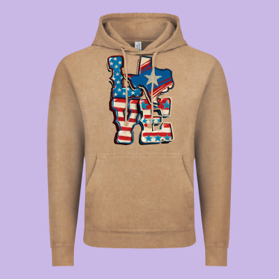 Love Texas  4th Of July Vintage Hoodie Designed By Cowgirlartshop