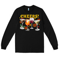 Black Cheers Christmas Coctail Long Sleeve Tee - AdoDesignShop