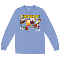 Colony Blue Cheers Christmas Coctail Long Sleeve Tee - AdoDesignShop