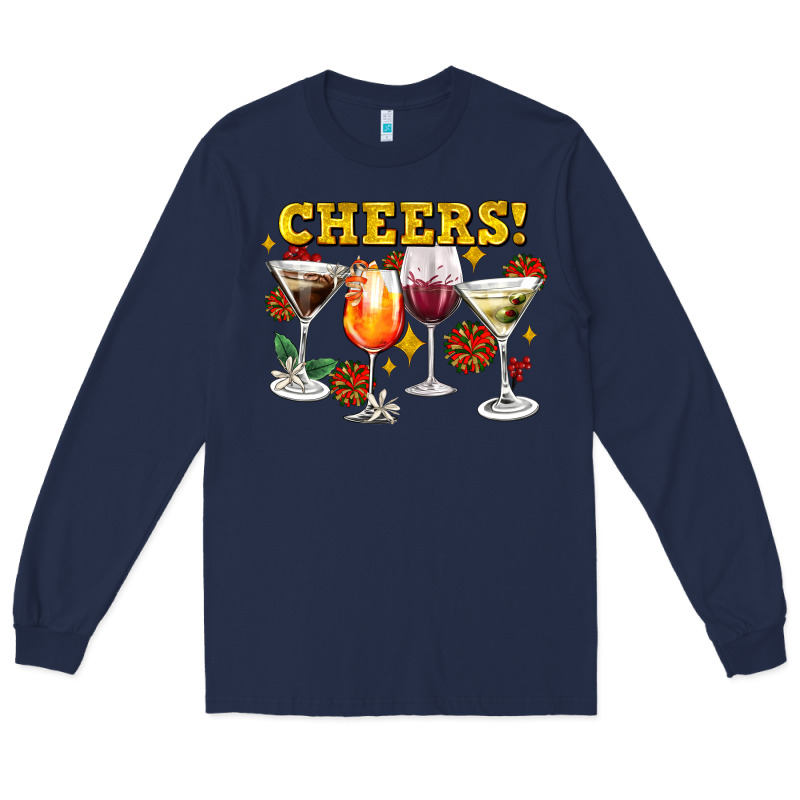 Cheers Christmas Coctail Long Sleeve Tee by AdoDesignShop | Teevron