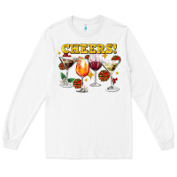 White Cheers Christmas Coctail Long Sleeve Tee - AdoDesignShop
