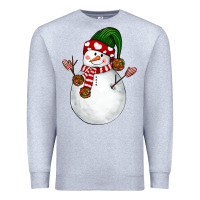 Heather Grey Snowman Premium Sweatshirt - NancyCooperArtShop