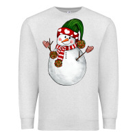 Oatmeal Heather Snowman Premium Sweatshirt - NancyCooperArtShop
