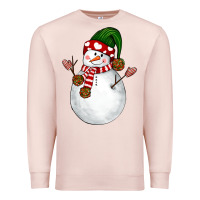 Pale Pink Snowman Premium Sweatshirt - NancyCooperArtShop